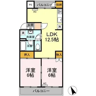 有馬持田マンション【3階】の間取り