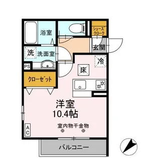 THE FLATS HIYOSHI【1階】の間取り
