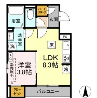 D PAINA KANNON【1階】の間取り