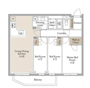 クラリティア横濱反町【0306号室】の間取り