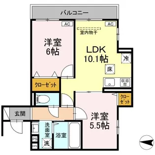 カルディア新綱島【1階】の間取り