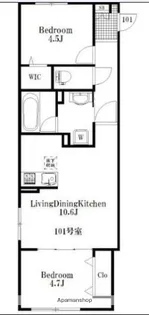 2LDKの間取り画像