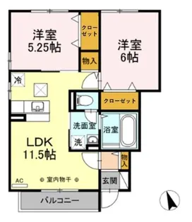 オークリーフ【1階】の間取り