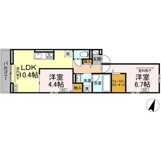 ラピスラズリ東林間【2階】の間取り