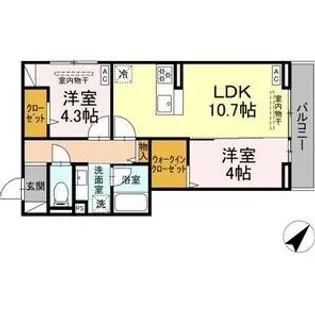 コルトレイク【2階】の間取り