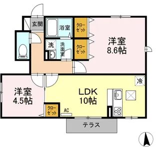 メゾンドレテ【1階】の間取り