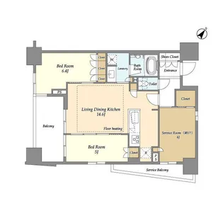 横須賀中央レジデンス【3階】の間取り