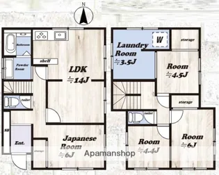 中里貸戸建【1階】の間取り