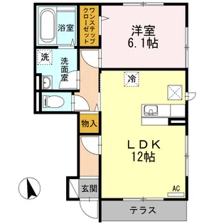 プレミアムコート B【1階】の間取り