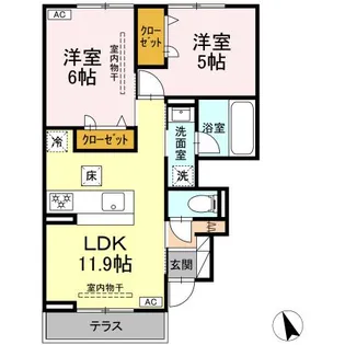 グラースK【1階】の間取り