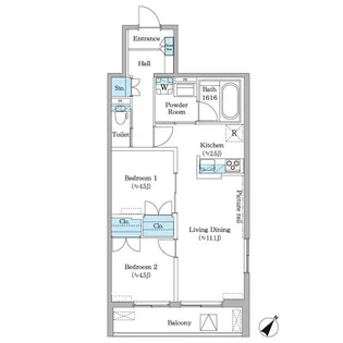 フィカーサ横浜【3階】の間取り