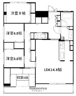 ウィンビュ三ツ沢【3階】の間取り