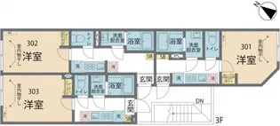 カインドネス小田急相模原Ⅳ【301号室号室】の間取り