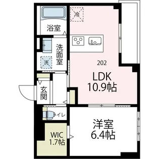 ニューグランデュールⅡ【202号室号室】の間取り