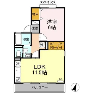 ハウゼ・ユートピア B【1階】の間取り