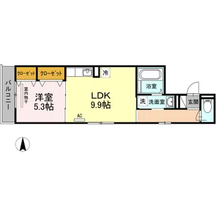 ヴィーブルS武蔵新城【2階】の間取り