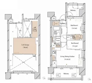 ブランシエスタ新丸子リバーフロント【13階】の間取り
