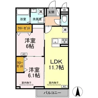 マリンヴィラージュ【2階】の間取り