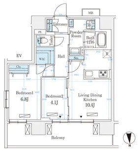 ハビテ本厚木【12階】の間取り