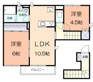ウィングコートOKI【2階】の間取り