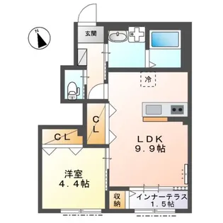ロング・ホーネスト【1階】の間取り