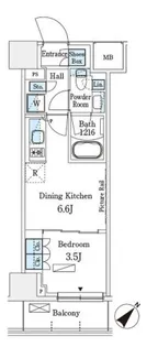 パークアクシス横浜伊勢佐木町通り【10階】の間取り
