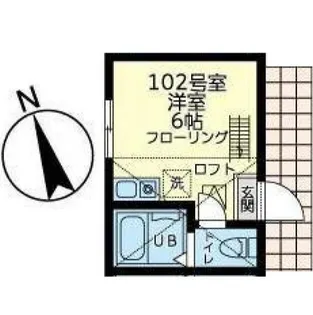 ユナイト山手イリアマリニン【1階】の間取り