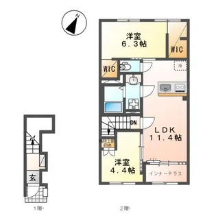 仮)中央区上溝アパート【2階】の間取り