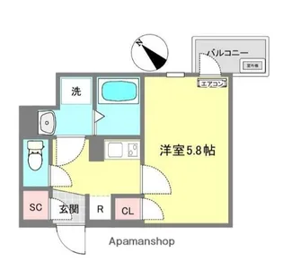 フレア新川崎【2階】の間取り