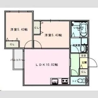 SACRAMENT ZUSHI【3階】の間取り
