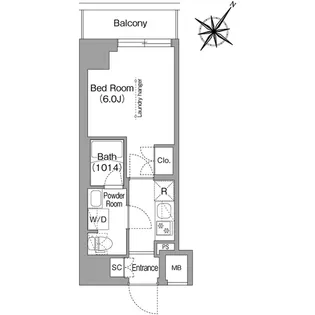 コンフォリア・リヴ横浜阪東橋【10階】の間取り