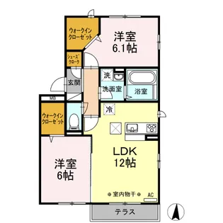 ヴィラ浜見山【1階】の間取り