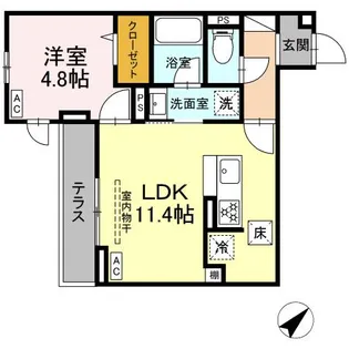 ジェルベーラ東柏ケ谷【1階】の間取り