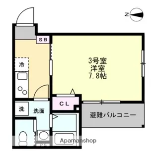ベイルームコート川崎【1階】の間取り