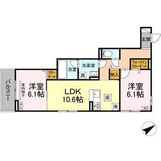 D PAINA 生田【1階】の間取り