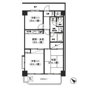 キャッスルマンションヨコハマ高島台【1階】の間取り