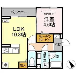 DーBLOOM COURT【1階】の間取り