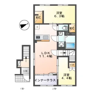 シャインテラス・アベニール【2階】の間取り