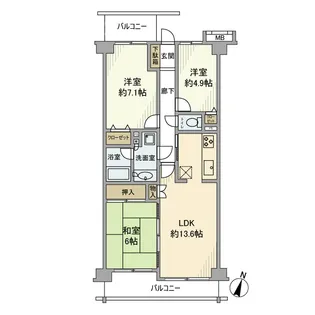 クレドール宮前平【4階】の間取り