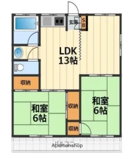 ビューハイツ法泉【3階】の間取り