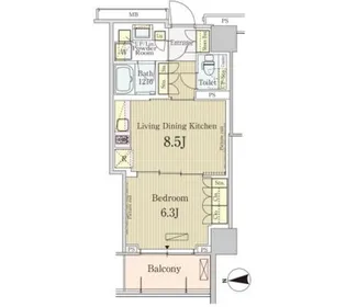 パークアクシス池田山【2階】の間取り