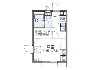 レオパレスエリジェ【1階】の間取り