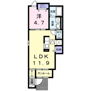 レジュール本厚木Ⅰ【1階】の間取り