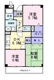 エスポワールいずみ野【1階】の間取り