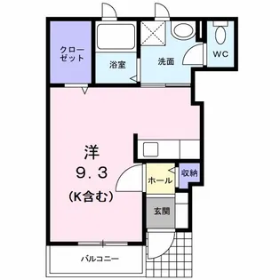 サウザンコートA【1階】の間取り