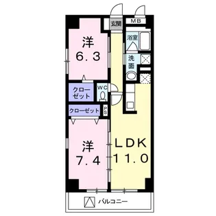 ピオニー【1階】の間取り
