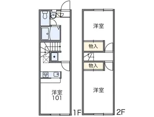 レオパレス峯下B【1階】の間取り