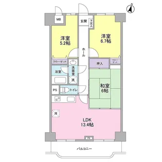 ラ・コスタ壱番館【12階】の間取り