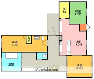 ブランニュー鶴巻【1階】の間取り
