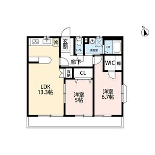 アムール 踊場【2階】の間取り